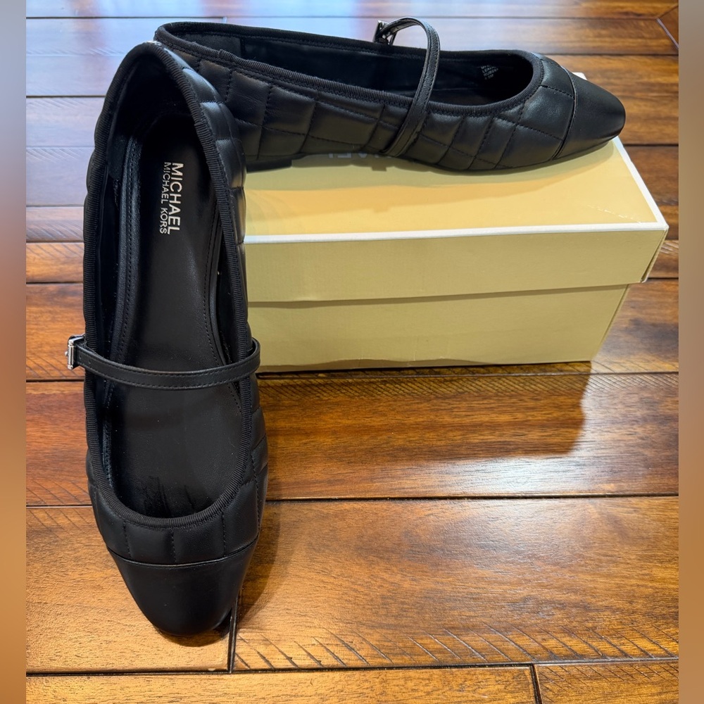 Michael Kors Black Quilted Flats
